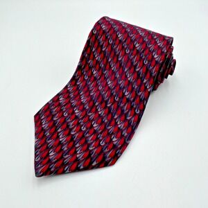 Christopher Reeve, Michael Ciravolo Collection One 100% Silk Tie Geo Maroon Gray